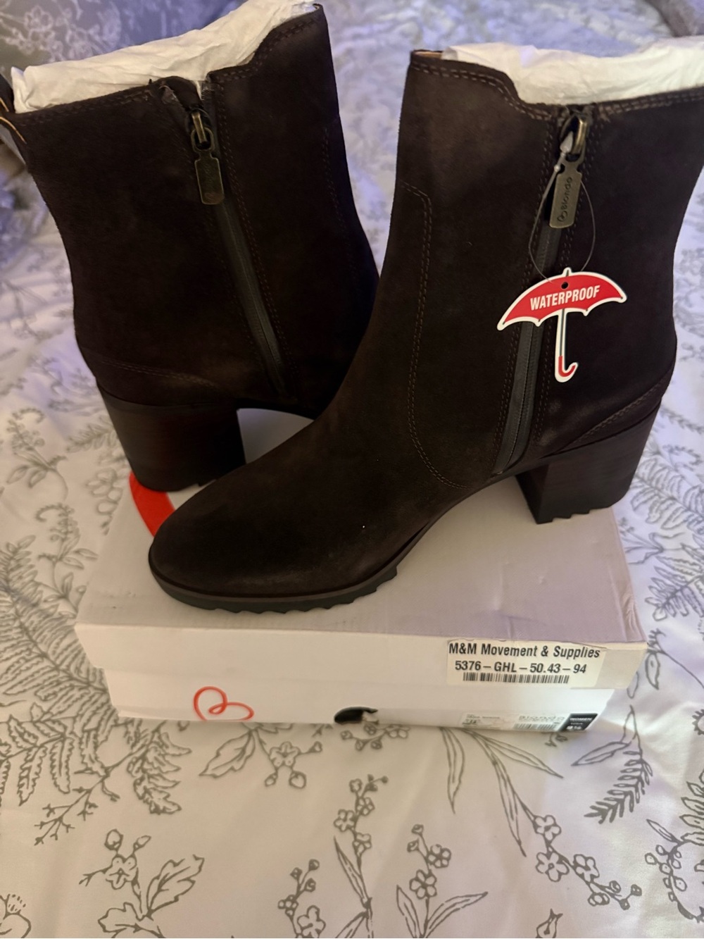 Blondo Dark Brown Suede Waterproof Ankle Booties